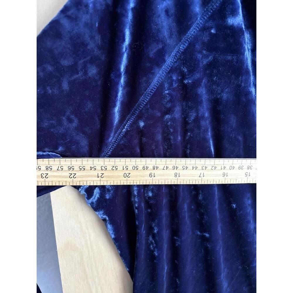 Cabernet Crushed Velvet Cowl Neck Oversized Top Ankle Pants Blue Medium M - Picture 9 of 9